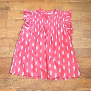 Crown & Ivy coral and white top